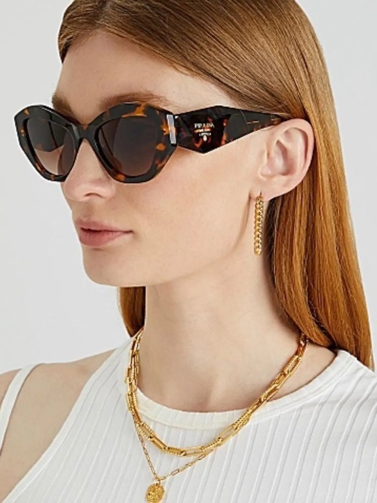 New Prada Pr07ys Vau6s1, Havana Brown Women Sunglasses Prada Pr 07ys Vau6s1
